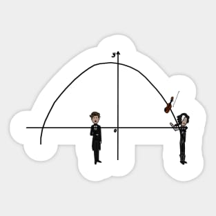 D.M. Throw Violin Perfect Parabola Curve Cartoon Sticker